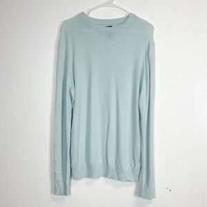 NEW New Way Soft Cloth All Day Thin Knit Sweater Mens Medium Blue Silk Blend